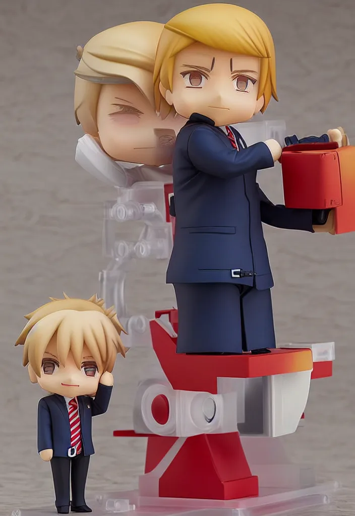 Image similar to An Anime Nendoroid of Donald Trump, Product Photo