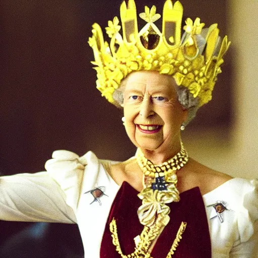 Image similar to queen of england elizabeth as a banana.