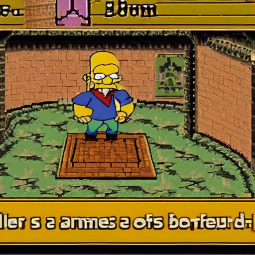 Prompt: the legend of zelda cdi the faces of evil screenshot, featuring homer simpson