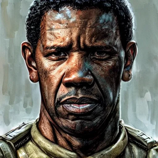 Image similar to portrait of a man by greg rutkowski, denzel washington as a colonial marine from aliens franchise, he is about 5 0 years old, military composure, wearing the tactical gear of the colonial marines, highly detailed portrait, digital painting, artstation, concept art, smooth, sharp foccus ilustration, artstation hq