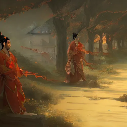 Image similar to beautiful render of tang dynasty, palaceby andreas rocha and greg rutkowski, trending on artstation, unreal engine, 8 k hd wallpaperjpeg artifact, blur, artfact