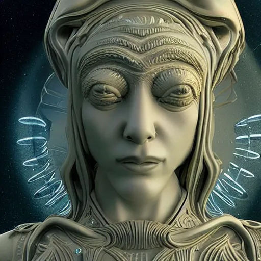 Prompt: artnouveau 4 d realistic unknown alien civilization goddesses portrait detailed 8 k