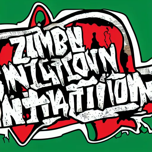 Prompt: zombie nation logo. vector graphics illustrated by jim davis