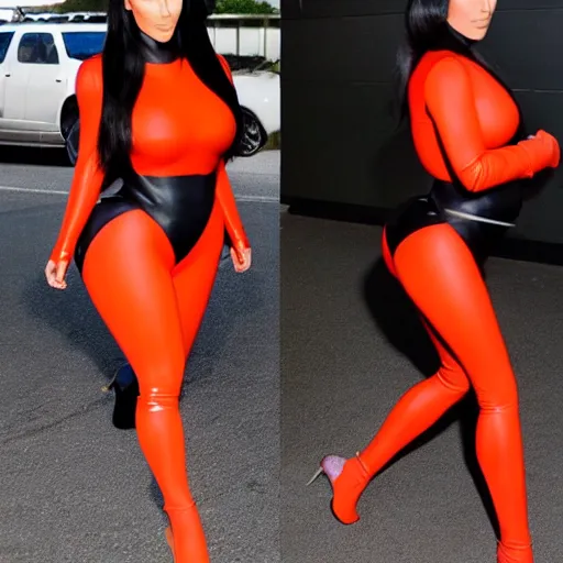 Image similar to kim kardashian as elastic girl from the incredibles