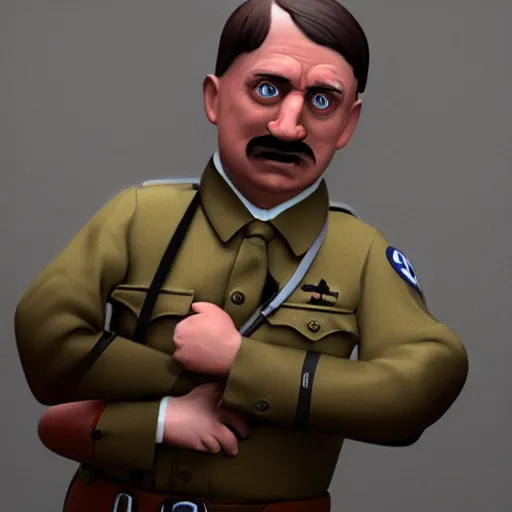 Image similar to adolf hitler as yoohoo toy, realistic, octane render, trending on artstation, grteg rutkowski