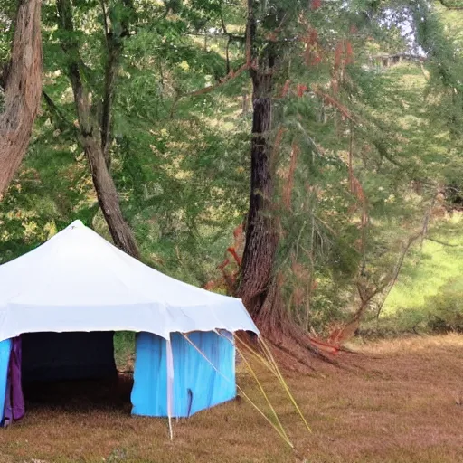 Prompt: painting a tent