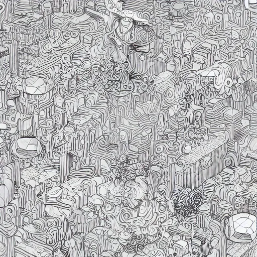 Prompt: james jean made this insanely detailed pattern with blocks and lines,digital art,artstationHQ