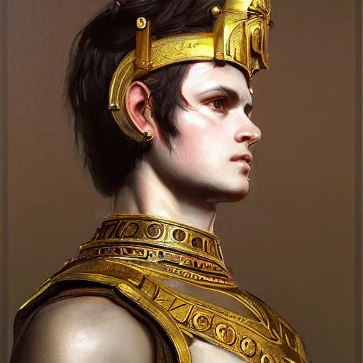 Image similar to portrait of an ancient roman character in incredible rich ornate armor, by ilya kuvshinov, by thomas lawrence, by bayard wu, trending on artstation, masterpiece