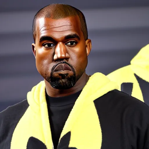 Image similar to kanye west in a pikachu hoody