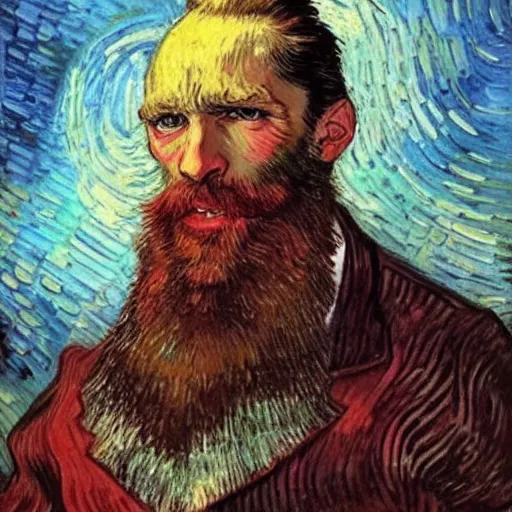 Image similar to a man with a beard, art by Tony sart, van gogh