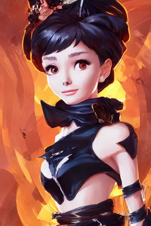 Image similar to Audrey Hepburn in a blade and soul spinoff artbook rendered by the artist Taran Fiddler, Joe Madureira,Nadezhda Tikhomirova, Jiyun Chae, Lê Long, trending on Artstation by Hyung tae Kim, artbook, Stanley Artgerm Lau, WLOP, Rossdraws , James Gurney