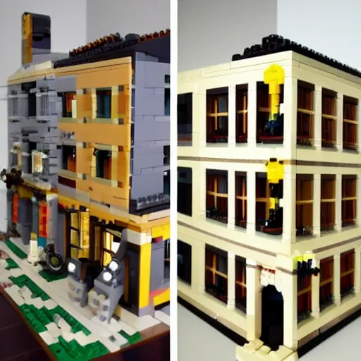 Image similar to Escher day and night as a lego set, soft lighting