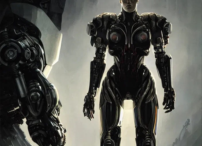 Image similar to milla jovovich as victor stone, full body concept, cyborg, borg, strogg, face of a man, terminator, flesh, quake strogg, doom demon, wolfenstein, monstrous, powerful, symmetry, symmetrical, concept art by ruan jia and greg rutkowski