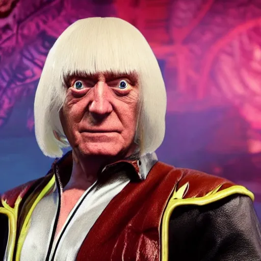 Image similar to jimmy savile as mortal kombat 1 1 game character goro, unreal engine, goro, realistic,