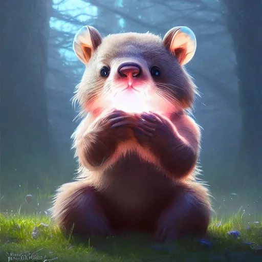 Image similar to the most adorable beaver in the universe, huggy wuggy from poppy playtime video game, fullbody, ultra high detailed, glowing lights, oil painting, greg rutkowski, charlie bowater, beeple, unreal 5, daz, hyperrealistic, octane render, rpg portrait, dynamic lighting, fantasy art, beautiful face