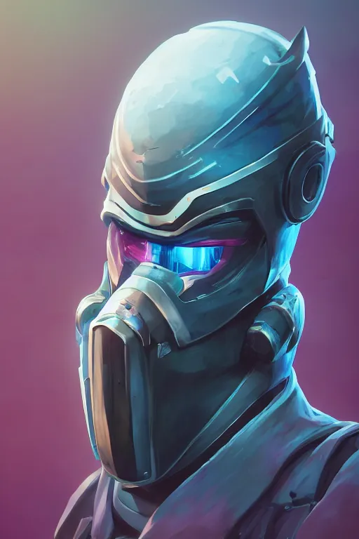 Image similar to epic mask helmet robot ninja portrait stylized as fornite style game design fanart by concept artist gervasio canda, behance hd by jesper ejsing, by rhads, makoto shinkai and lois van baarle, ilya kuvshinov, rossdraws global illumination radiating a glowing aura global illumination ray tracing hdr render in unreal engine 5