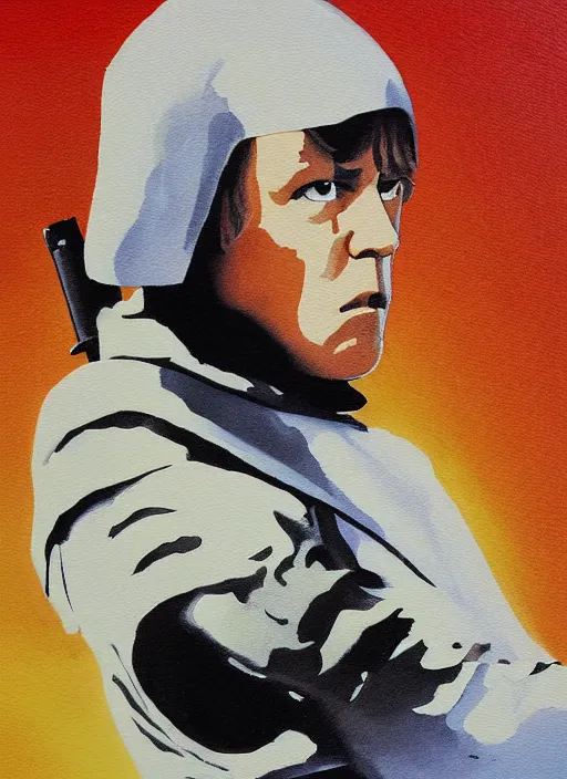 Image similar to painting of luke skywalker in tsuyoshi nagano style