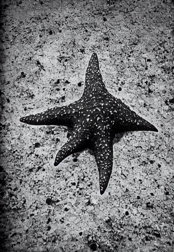 Image similar to North korean starfish monster, kaiju-eiga, thriller, monochrome, film grain, flare, backlit