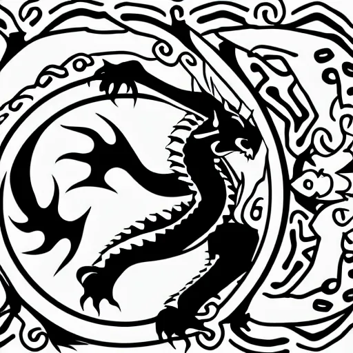 Image similar to vector art of welsh dragon and panda mixed, intercrossed, chimera, adobe illustrator