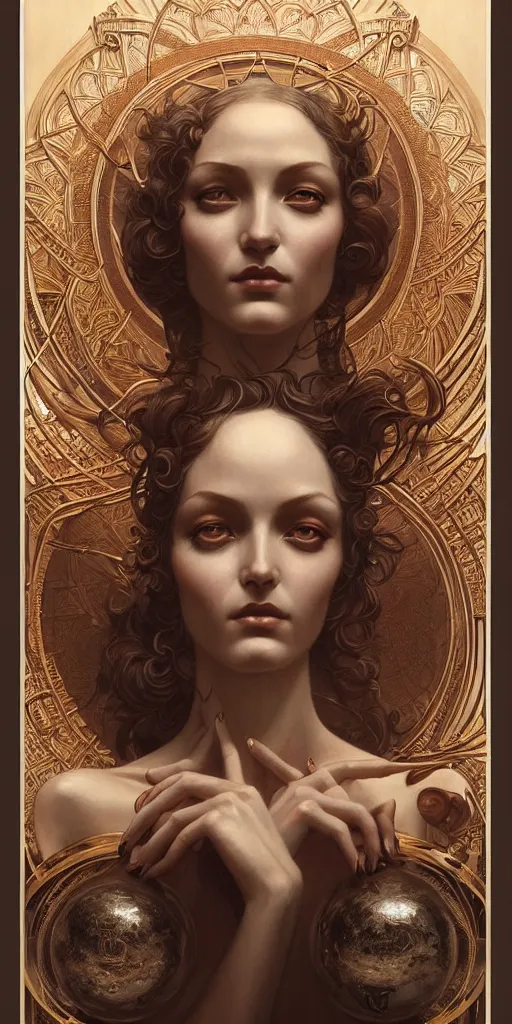 Image similar to a beautiful hyperrealistic portrait pose of a stunning Art Deco model in a sunbeam, intricate, elegant, highly detailed, smooth, sharp focus, award-winning, masterpiece, in the style of Tom Bagshaw, Cedric Peyravernay, Peter Mohrbacher