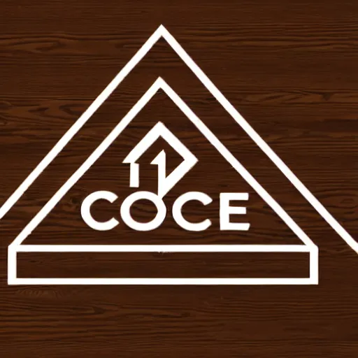 Prompt: corporate company logo, outline of a wood truss