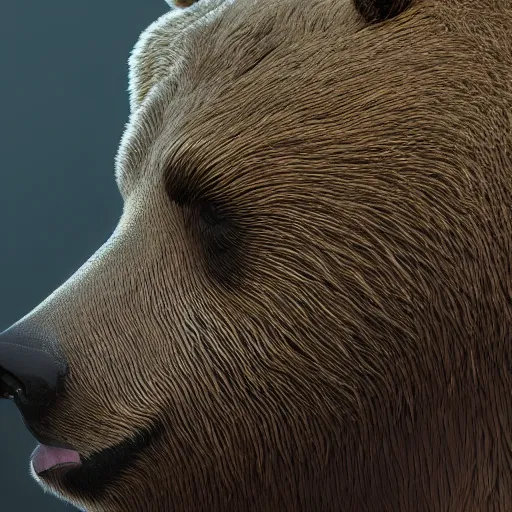 Prompt: sad bear, highly detailed, matte painting, digital art, award-winning art, trending on artstation, detailed, intricate, 8k