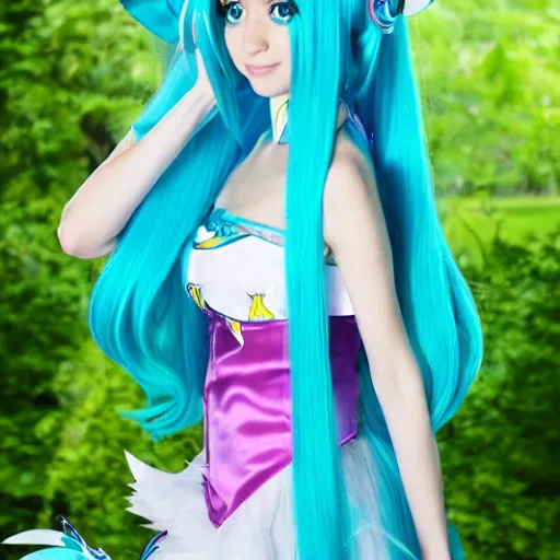 Prompt: Hatsune Miku cosplay winx club Bloom, doll