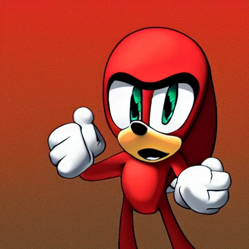 Image similar to a digital art of knuckles from sonic