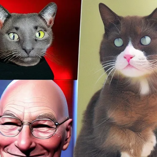 Image similar to patrick stewart if he turned into a cat