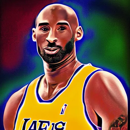 Prompt: a digital oil portrait painting of Kobe Bryant, Digital art