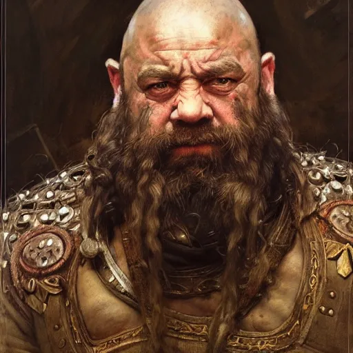 Image similar to highly detailed portrait of a dwarf peasant in the form of a tough male. d & d. art by donato giancola, eugene delacroix, ruan jia, carl larsson, peter mohrbacher. trending on artstation, intricate details, energetic composition, golden ratio, concept art, illustration, elegant art, global illuminaition