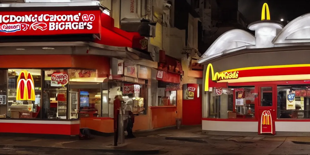 Image similar to mcdonald's versus burger king, battle of the burgers, epic, cinematic light