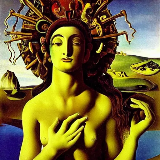 Image similar to goddess, earth, salvador dali