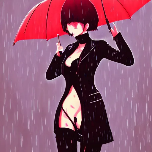 Dark girl with umbrella [Artist: theDURRRRIAN] - Original anime