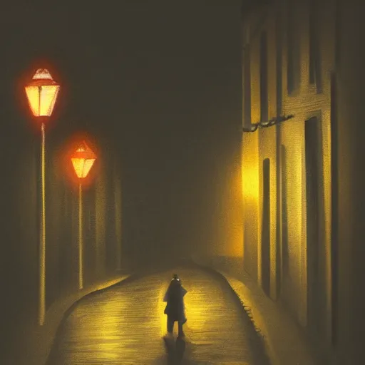 Image similar to an orange tabby cat walking on a sidewalk, it is night and raining, bushes in the background, street lamps are illuminating the street, moody lighting, peaceful atmosphere, digital art, highly detailed, high contrast, beautiful lighting, award winning, trending on art station, 8 k,