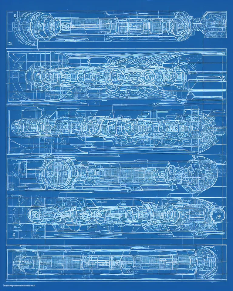 Image similar to futuristic space station, detailed blueprint and schematic with text and illustrated zoomed - in snippets, white paper, glorious intricate detailed superb, pristine clean design, center frame, concept art, with highly detailed blueprints and text, black ink outlines, blue shading marker concept art style rendering