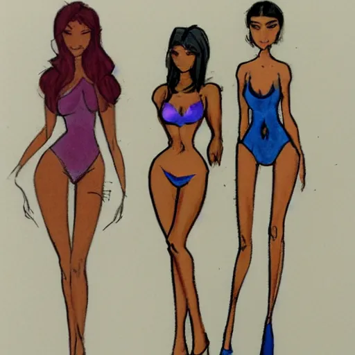 Image similar to milt kahl sketch of victoria justice with kim kardashian body