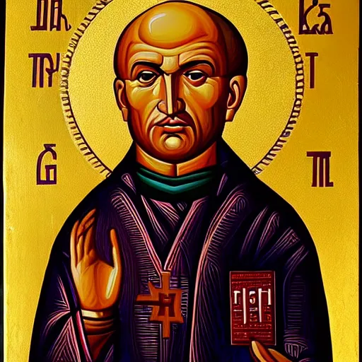 Image similar to byzantine icon of saint jean luc picard