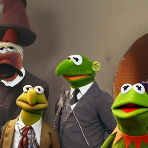 Prompt: muppets, by hieronymous bosch, whealan, hd, unreal engine