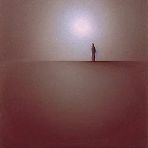 Image similar to “ close up of two men looking up the sky. the sky is totally black. art by zdzisław beksinski ” — w 1 9 2 0 — h 1 4 4 0 — steps 5 0