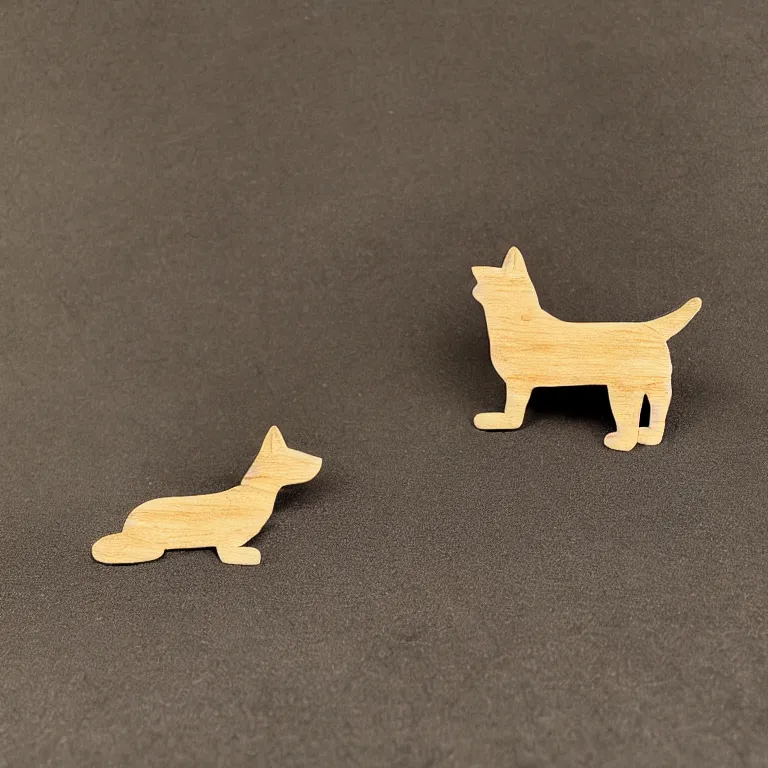 Image similar to shiba inu wooden figurine found in a prehistoric cave