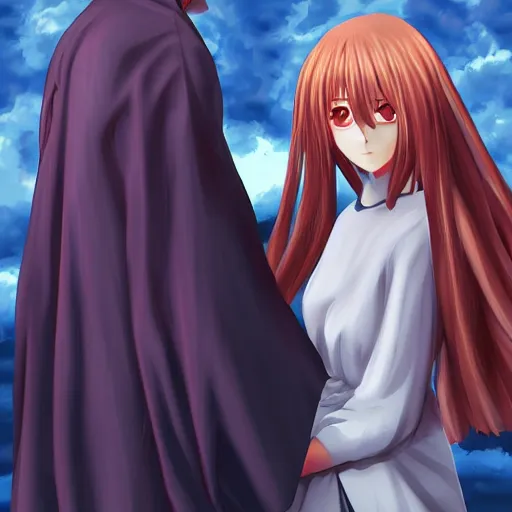 Image similar to tsukihime promotional art, digital painting, artstation