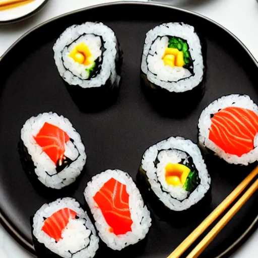 Image similar to a photo of sushi on a plate, recipe, beautiful lighting, high detail,