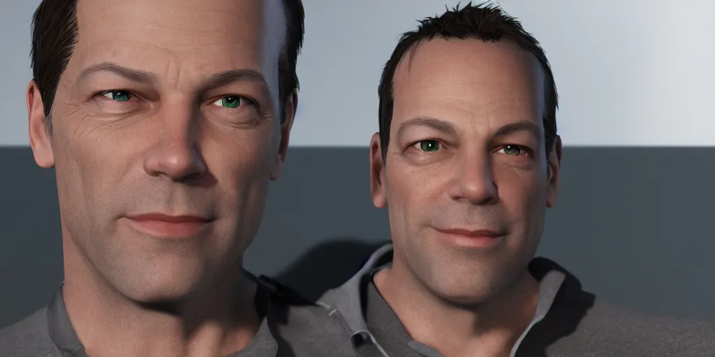 Image similar to phil spencer, head of microsoft, was friends with x - box, portrait, focus on the face, unreal engine rendered, avito, 4 k,