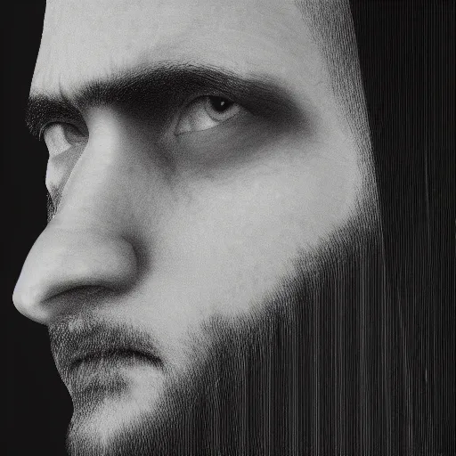 Prompt: hyperrealistic profile picture of Roman experimental electronic composer, Canon, Nikon, photorealistic