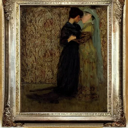 Prompt: longing love by alfred stevens