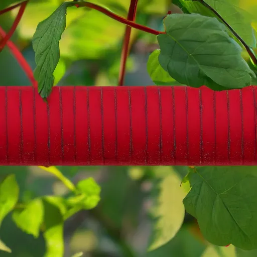 Prompt: photo realistic, high level of detail, high resolution, 7 0 mm lens : ( subject = red steel pillar + ( object = vines + object detail = green, lush ) ) + ( perspective = diminishing scale + low focal point, low focus distance ) on a hoodie