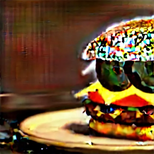 Image similar to a cat / burger hybrid, with fries, volumetric lighting, 4 k