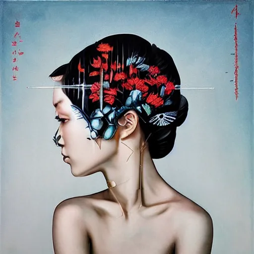 Prompt: A beautiful sculpture by Sandra Chevrier and Zhang Jingna, intuitive, 50mm