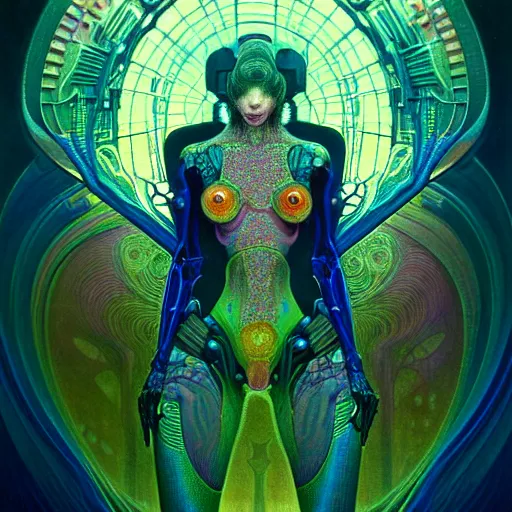 Image similar to extremely psychedelic beautiful brutalist cyborg organism infected by night. intricate, elegant, highly detailed, extremely lifelike photorealistic digital painting, artstation. steichen, gaston bussiere, tom bagshaw, brutalist cyberpunk alphonse mucha. elegant minimalism. anatomically correct. sharp focus. surreal lush melancholic cosmic hallucination